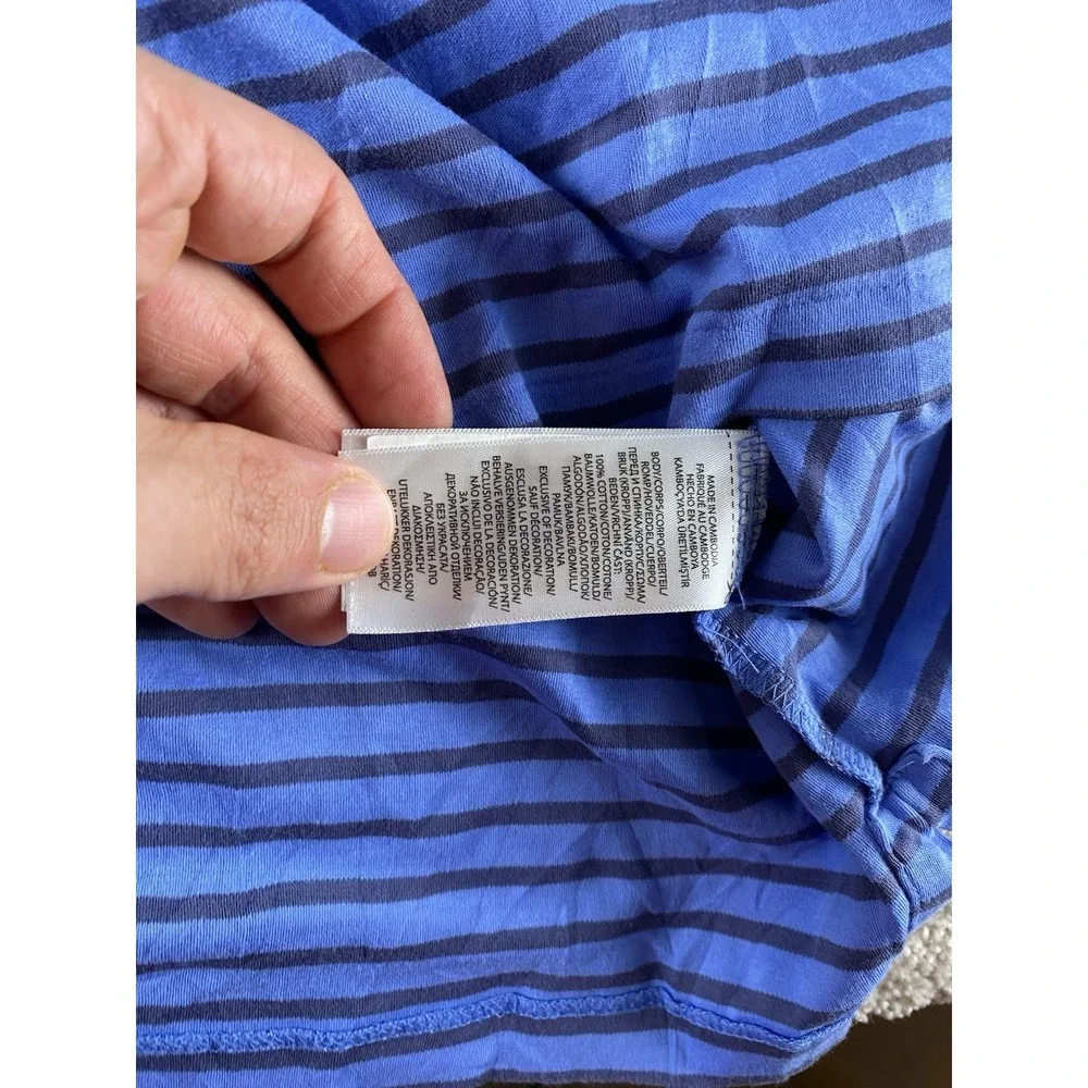 Polo Ralph Lauren Blue Striped Polo Shirt Soft Cotton Flesh Pony Mens XL Classic